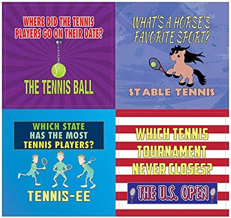 Creanoso Playing Tennis Funny Sports Jokes Stickers (10-Sheet) – Total 120 pcs (10 X 12pcs) Individual Small Size 2.1 x 2. Inches, Waterproof, Unique Designs, Art Decal for Boys & Girls, Children
