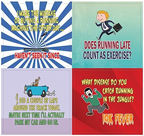 Creanoso Jogging and Exercising Funny Workout Jokes Stickers (10-Sheet) – Total 120 pcs (10 X 12pcs) Individual Small Size 2.1 x 2. Inches, Cool Themes Designs for Boys & Girls, Children, Teens