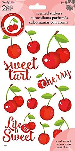 Scented Stickers Cherry Citrus Fruit Sticker Set Bundle - 8 Pack Girls Craft Stickers Fruit Stickers Girls Scrapbook Set (Girls Scrapbook Kit)