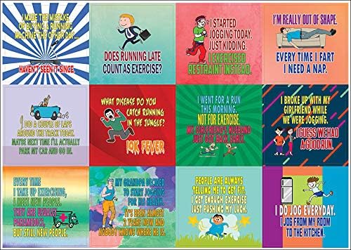 Creanoso Jogging and Exercising Funny Workout Jokes Stickers (10-Sheet) – Total 120 pcs (10 X 12pcs) Individual Small Size 2.1 x 2. Inches, Cool Themes Designs for Boys & Girls, Children, Teens