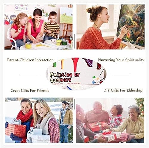 Paint by Numbers,DIY Oil Painting Kit for Kids – 12” x 16” Funny Elephant Pattern with Wooden Easel