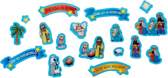 Nativity Themed Adhesive Foam Sticker Set, 250 Pieces