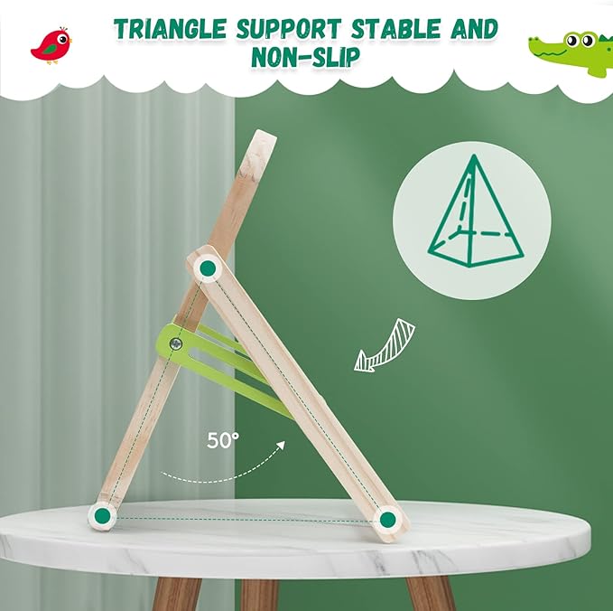 Easel for Kids Wooden Whiteboard & Chalkboard Easel Portable Kids Easel Dry Art Easel Double Sided Art Easel for Children 3 +Years Old