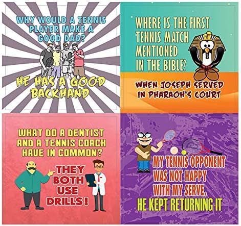 Creanoso Playing Tennis Funny Sports Jokes Stickers (10-Sheet) – Total 120 pcs (10 X 12pcs) Individual Small Size 2.1 x 2. Inches, Waterproof, Unique Designs, Art Decal for Boys & Girls, Children