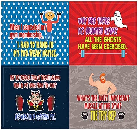 Creanoso at The Gym Funny Workout Jokes Stickers (10-Sheets) – Total 120 pcs (10 X 12pcs) Individual Small Size 2.1 x 2. Inches, Cool Themes Designs - Decal Art for Boys & Girls, Children, Teens