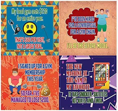 Creanoso at The Gym Funny Workout Jokes Stickers (10-Sheets) – Total 120 pcs (10 X 12pcs) Individual Small Size 2.1 x 2. Inches, Cool Themes Designs - Decal Art for Boys & Girls, Children, Teens