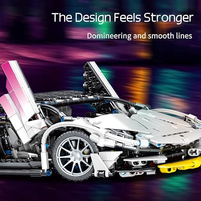 Mesiondy Building Blocks Toys Adults Kits, 1:14 MOC Building Set Sports Raceing Car Model for Boys Age 12-16 8-14,(1337 Pieces)