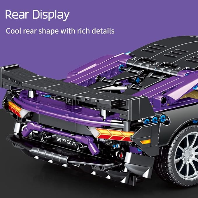 Mesiondy Building Blocks Toys Adults Kits, 1:14 MOC Building Set Sports Raceing Car Model for Boys Age 12-16 8-14,(1337 Pieces)