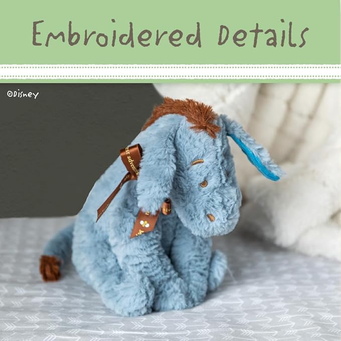 Disney Baby Classic Winnie the Pooh and Friends Stuffed Animal, Eeyore 9 Inches, 1 Count (Pack of 1), Gray,brown,blue