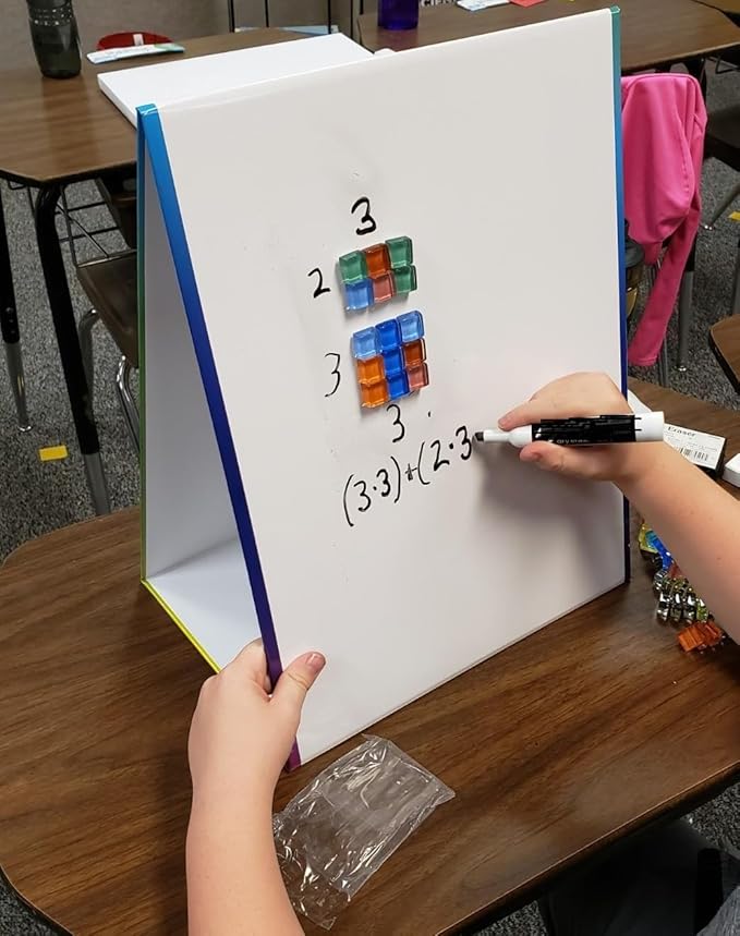 Magnetic Tabletop Easel & Whiteboard Drawing Easel For Kids, Adults, (2 Sides) Perfect for Home, School, & Office, Includes: 8 Dry Erase Markers. Drawing Art Dry Erase White Board Educational Kids Toy