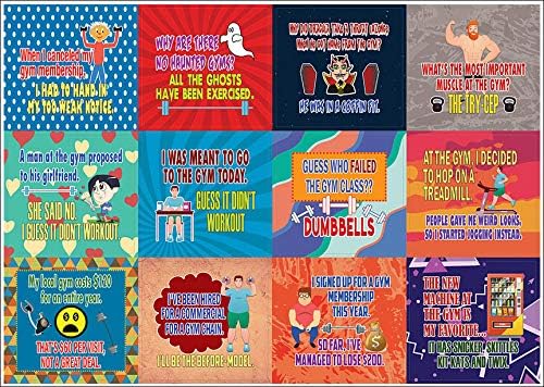 Creanoso at The Gym Funny Workout Jokes Stickers (10-Sheets) – Total 120 pcs (10 X 12pcs) Individual Small Size 2.1 x 2. Inches, Cool Themes Designs - Decal Art for Boys & Girls, Children, Teens