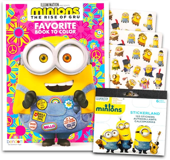 Despicable Me Minions Coloring Book with Stickers ~ 100 Minions Stickers