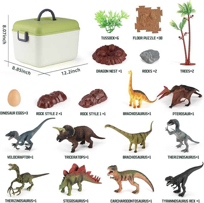 Dinosaur Toys for Kids 3-5: Toddler Toys Age 2-4 Year Old Boys Birthday Gifts, Dino Figures Activity Play Mat Gifts for Girls.Dinosaur Toys Set for Toddlers Learning & Development (Boys & Girls)