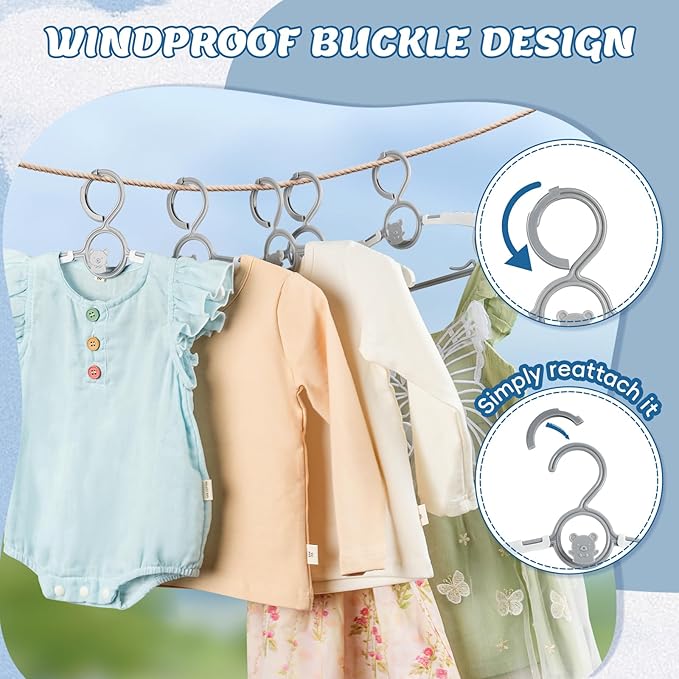 Kids Hangers 80 Pack Baby Hangers, Extendable & Adjustable Kid Hangers, Non-Slip Plastic Baby Clothes Hangers for Kids Infant Child - Stackable Hangers for Baby Clothes Grey Toddler Hangers
