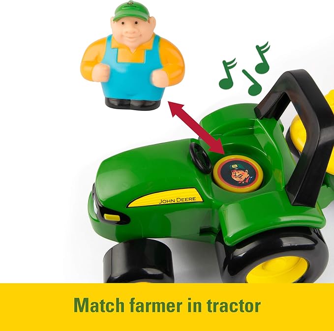 John Deere Animal Sounds Hayride Musical Tractor Toy - Musical Hayride Toddler Toys - Includes Farmer Figure, Tractor, and 4 Farm Animals - Toddler Music Toys - Ages 12 Months and Up