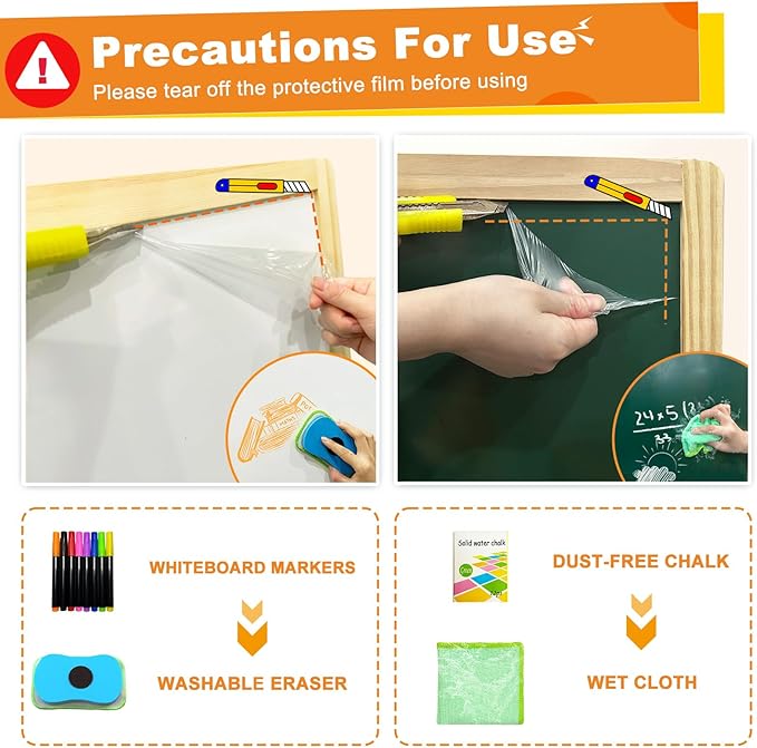 Easel for Kids, Weudear Kids Easel Double Sided Wooden Easel Standing, 4 in 1 White Board & Magnetic Drawing Board & Tabletop Easel, Art Easel for Kids 3-4 4-8 9-12 Height Adjustable 22-39inch