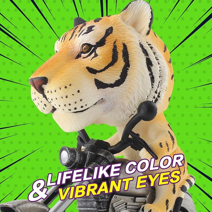 DINOBROS Tiger and Elephant Toys for Kids Toddlers 3-7 Years Old 2 Pack Friction Animal Motorcycle Car Toys for Boys and Girls