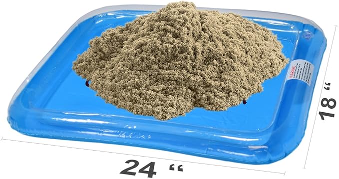 Deluxe Bucket - Castle Edition - Set Includes: 2 Pounds Moldable Indoor Play Sand, Shaping Molds, Inflatable Sandbox & Storage Bucket