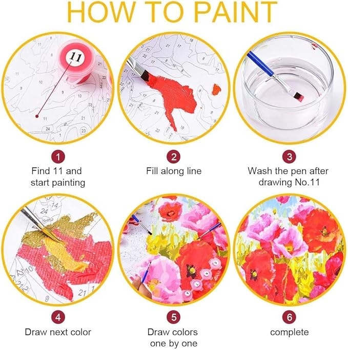 Paint by Numbers,DIY Oil Painting Kit for Kids – 12” x 16” Funny Elephant Pattern with Wooden Easel