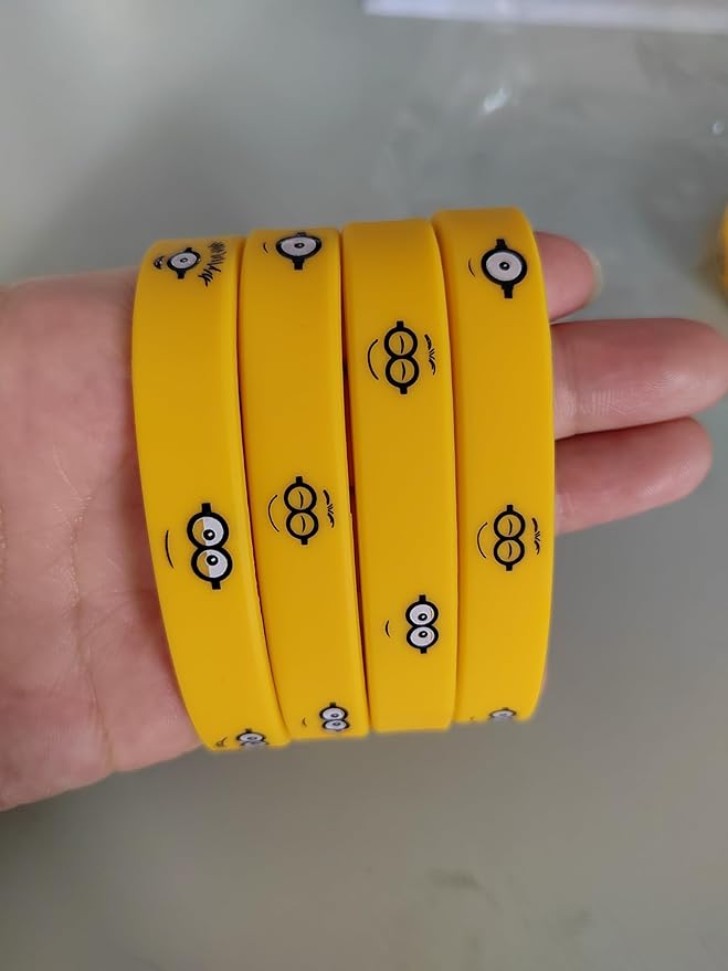 Yellow Cartoon Party Favor Supplies, Birthday Celebration Decorations Gift Despicable Theme Treat Loot Goody Bags Filler Mini 25 Pack (Bands)
