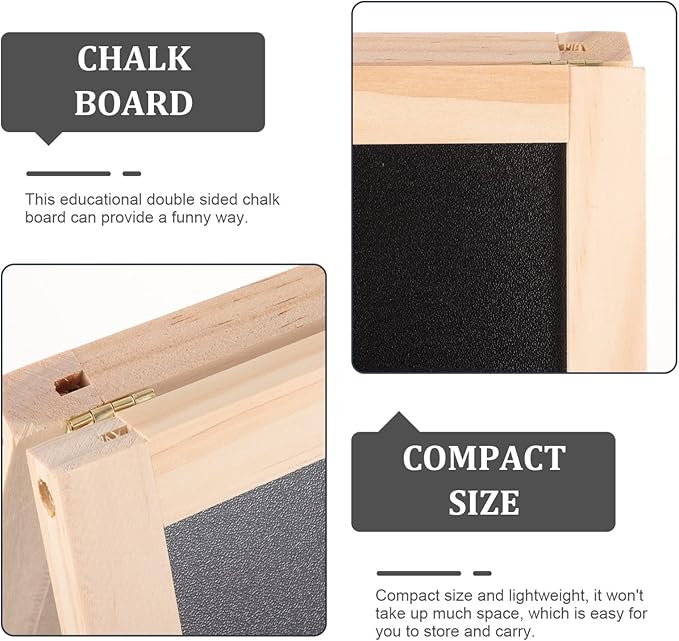 Toyvian Chalkboard Decor Standing Art Easel for, Double-Sided Wooden Blackboard, Drawing Chalkboard, Magnetic Whiteboard, Dry Erase Board, Water Marker and Accessories Wedding