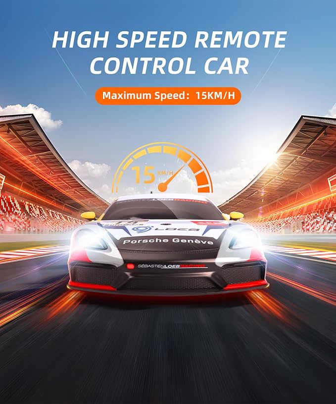 Porsche Remote Control Car, Officially Licensed Porsche 718 Cayman GT4 Toy Car 1:14 Red Bull Porsche RC Car Birthday Gift for Boys,Girls,Teens and Adults