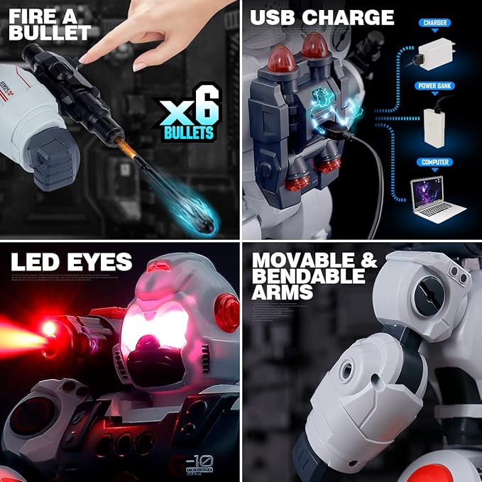 Robot Toys for Boys Kids 5-7 Year Old Remote Control Robots Gifts for 6-8 Birthday Present Toy Hand Gesture RC Sensing 2022 hot Smart programmable Robotics for 3 4 6 9 10 11 and up