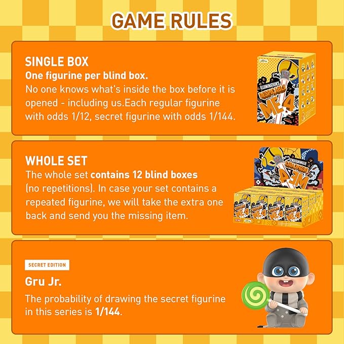 POP MART Universal Despicable Me 4 Series Figures, 12PCs Universal Blind Box Figures, Random Design Action Figures Collectible Toys Home Decorations, Holiday Birthday Gifts, Whole Set