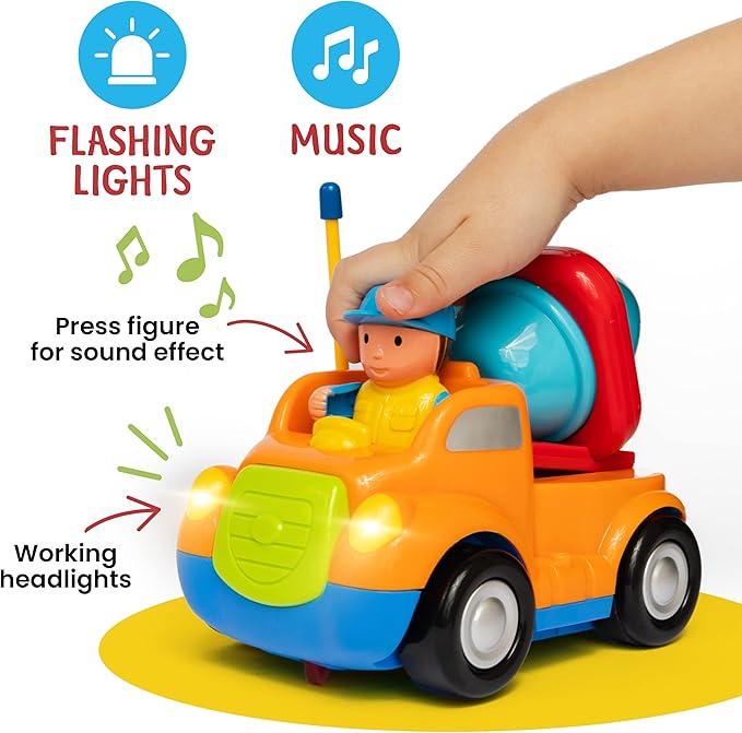 PREXTEX 2pk Remote Control Cars for 3-5 Year Old Boys - Truck & Tractor Toddler Toys