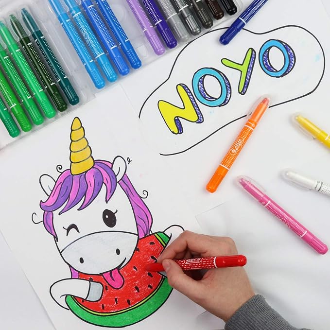 DOODLE HOG Washable Crayons 36 Colors, Kids and Toddler Crayons, Watercolor, Non Toxic, 3 in 1, Gel Crayons for Kids Ages 4-8