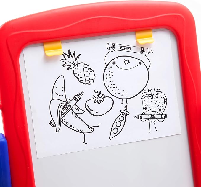 Crayola Qwikflip 2-Sided Easel, Dry Erase Board & Chalkboard, Ideal for Arts & Crafts, Drawing, Homeschooling and More. Age 3, 4, 5, 6, 7