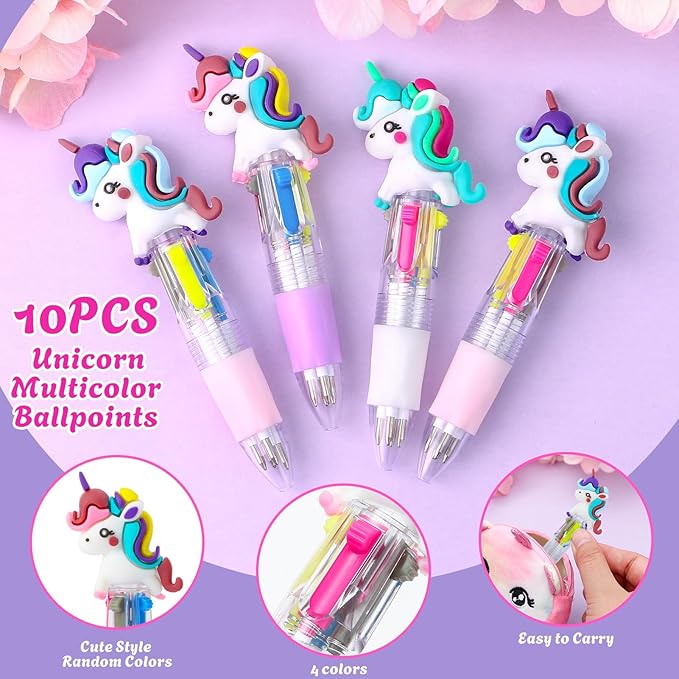 Unicorn Party Favors Birthday Supplies, Unicorn Goodie Bags Coin Purse Ballpoint Pen Scratch Mask Headband Slap Bracelet, Unicorn Birthday Party Favors Classroom Rewards Gift Decorations for Girl