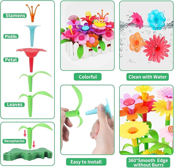 CENOVE Toddler Toys for 3 4 5 6 Years Old Boys Girls,Upgrade DIY Building Blocks Stacking Toys,STEM Educational Kids Toys Brain Development Preschool Kindergarten Toy with Storage Box