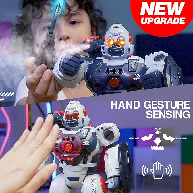 Robot Toys for Boys Kids 5-7 Year Old Remote Control Robots Gifts for 6-8 Birthday Present Toy Hand Gesture RC Sensing 2022 hot Smart programmable Robotics for 3 4 6 9 10 11 and up