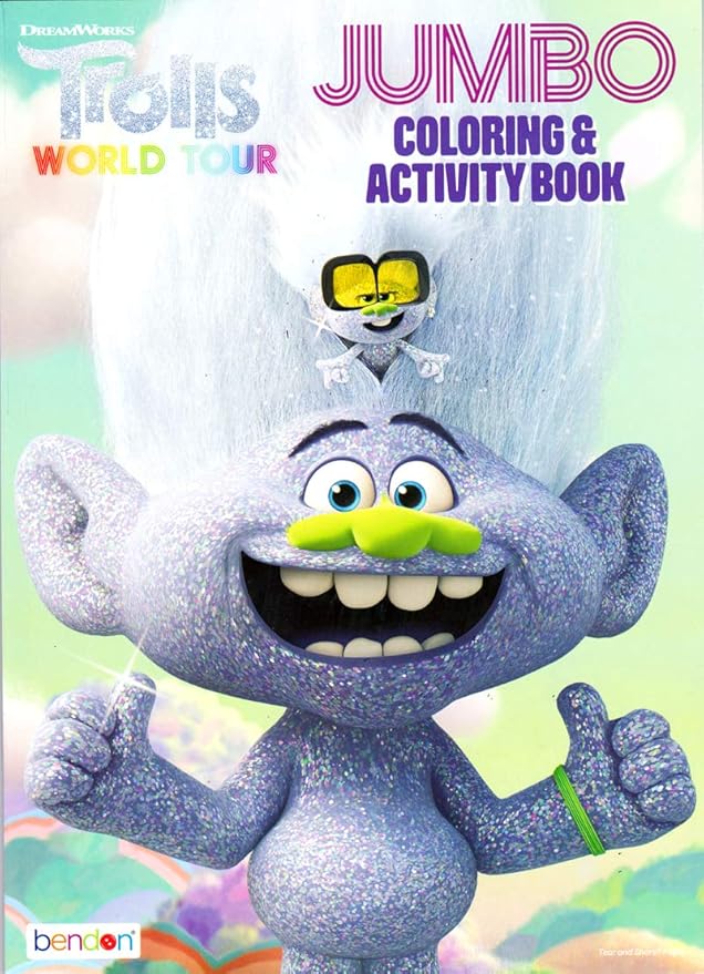 DreamWorks Trolls Coloring Books, Trolls World Tour Sticker Pad and 24 Tattoos Activity Set