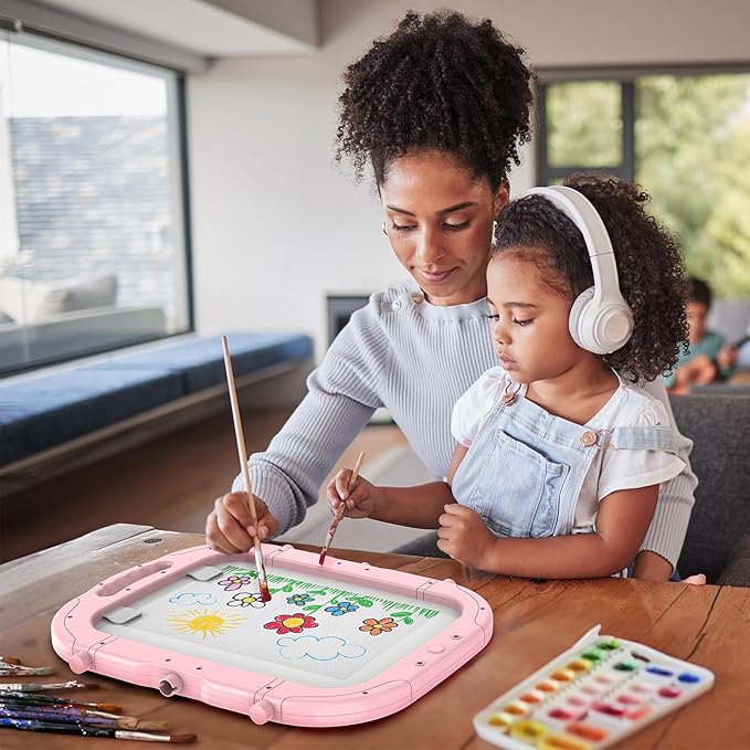 Easel for Kids, Toddler Art Easel Adjustable Standing, Magnetic Double Sided Easel with Painting Accessories Gift for Boys and Girls
