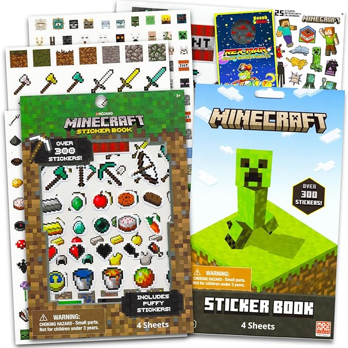 Minecraft Sticker Set ~ Bundle Includes 600+ Minecraft Game Stickers Plus Door Hanger | Minecraft Party Supplies