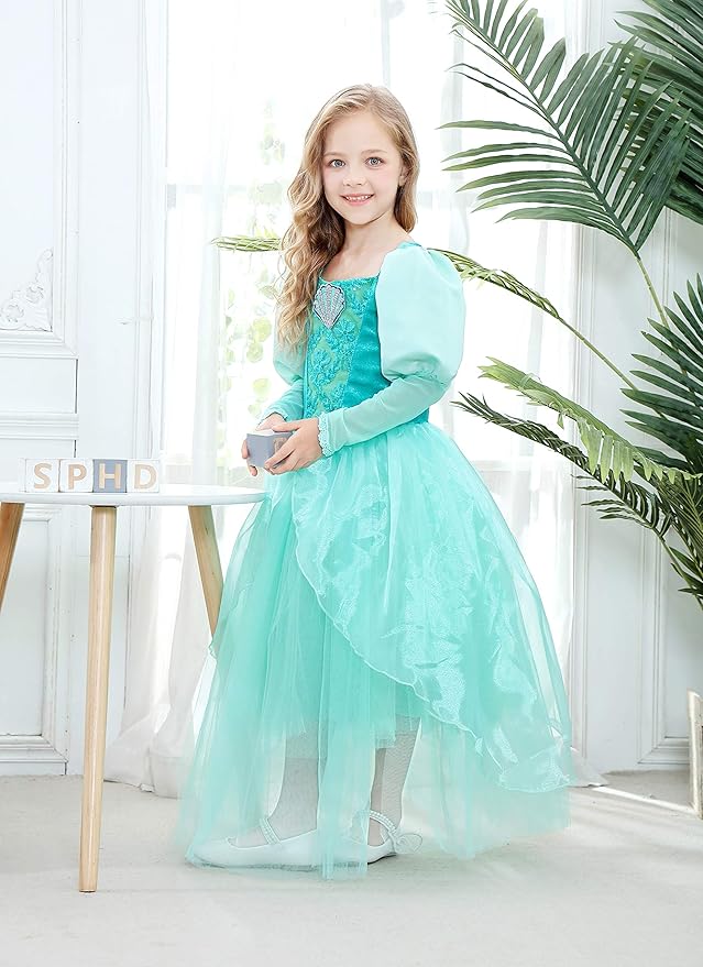 Dressy Daisy Girls Princess Dress Up Costume Mermaid Halloween Xmas Birthday Parties Long Sleeve Size 8-10 Green