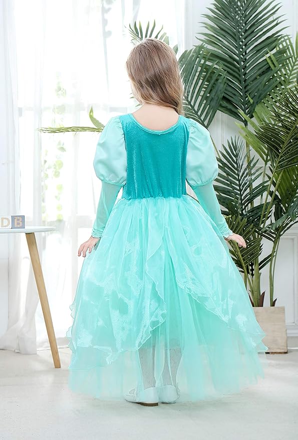Dressy Daisy Girls Princess Dress Up Costume Mermaid Halloween Xmas Birthday Parties Long Sleeve Size 8-10 Green