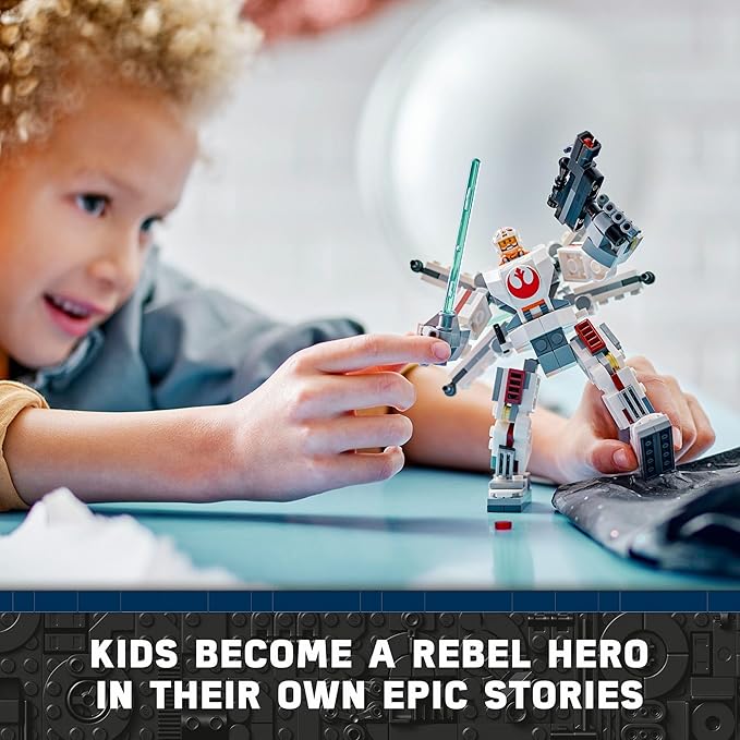 LEGO Star Wars Luke Skywalker X-Wing Mech, Buildable Star Wars Action Figure with Luke Skywalker Toy, Collectible Building Set for Kids, Creative Star Wars Gift for Boys and Girls Ages 6 and Up, 75390