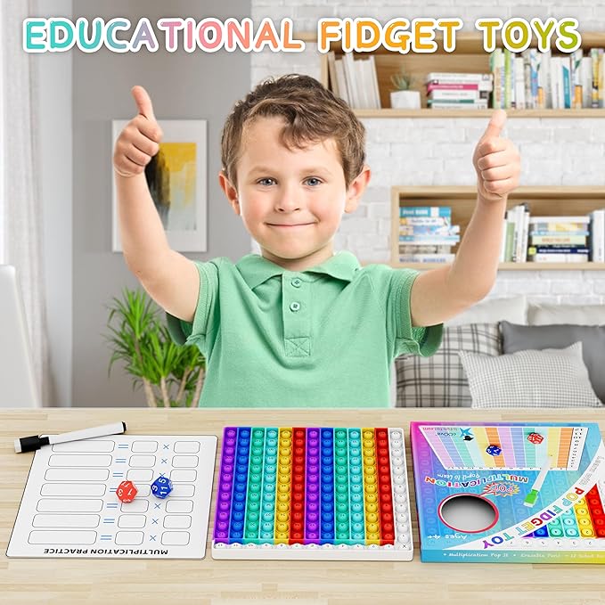 Multiplication Chart Pop It - Multiplication Game Board, Multiplication Pop It Math Games 12x12 Multiplication Table for Kids Learning, Multiplication Machine Times Table