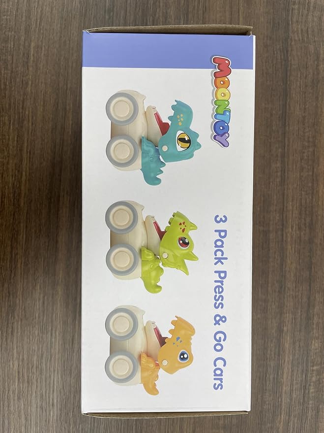 MOONTOY Baby Car Dinosaur Toys for 1 2 Year Old Boy Press and Go Cars for Toddlers 1-3, Push Go Dino Cars Toddler Toys Age 1-2 0-2 Baby Toys 12-18 Months Christmas Stocking Stuffers 1st Birthday Gifts