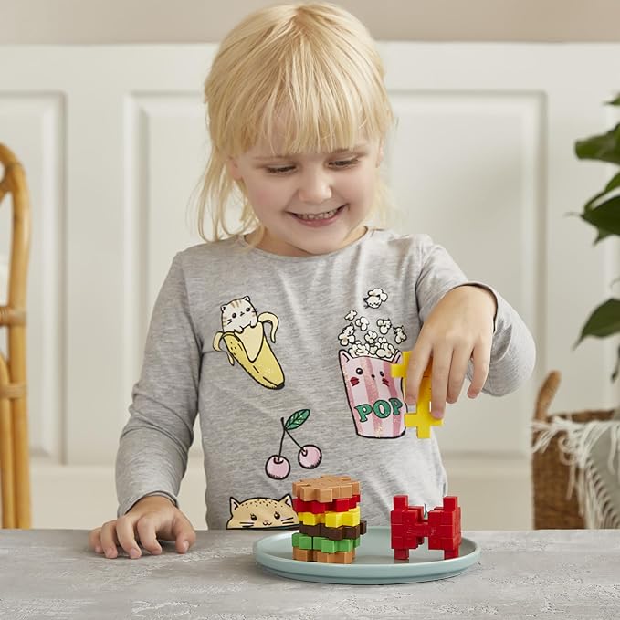 PLUS PLUS - Big Activity Set, Food, 50 Piece - Construction Building STEM Toy, Interlocking Large Puzzle Blocks for Toddlers and Preschool