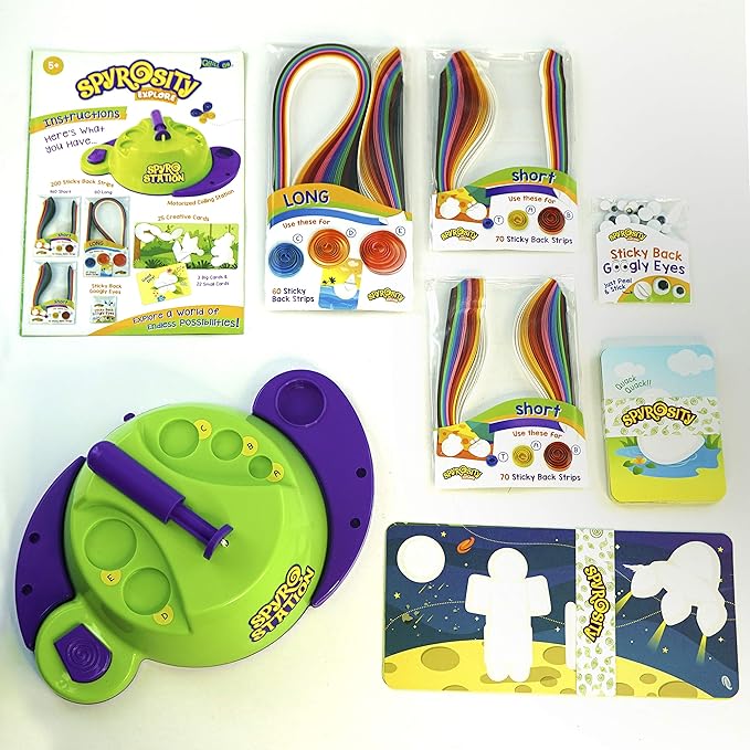 Quill On Spyrosity Explore Quilling Craft Kit | Arts and Crafts for Kids Ages 6-8 | Girls Toys Age 6-8 | Crafts for Kids Ages 4-8 | 7 Year Old Girl Birthday Gifts | Gifts for 5 Year Old Girls