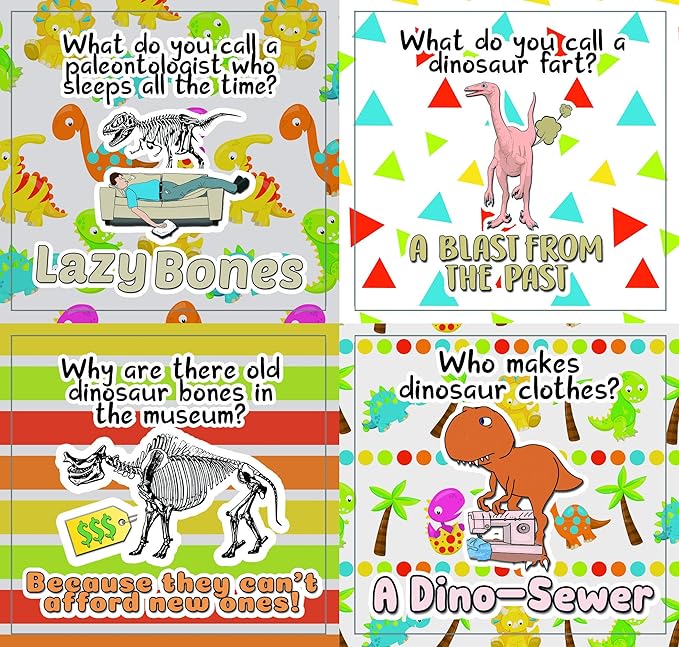 Creanoso Funny Dinosaurs Humor Stickers (10-Sheet) - Classroom Reward Incentives for Students and Children - Stocking Stuffers Party Favors & Giveaways for Teens & Adults