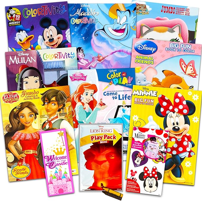 Disney Coloring Books for Kids Toddlers Bulk Set Bundle - 8 Disney Books with Stickers and Door Hanger (Minnie Mouse and Friends)