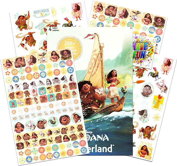Disney Moana Stickers - Over 295 Stickers Bundled with Specialty Separately Licensed GWW Reward Sticker