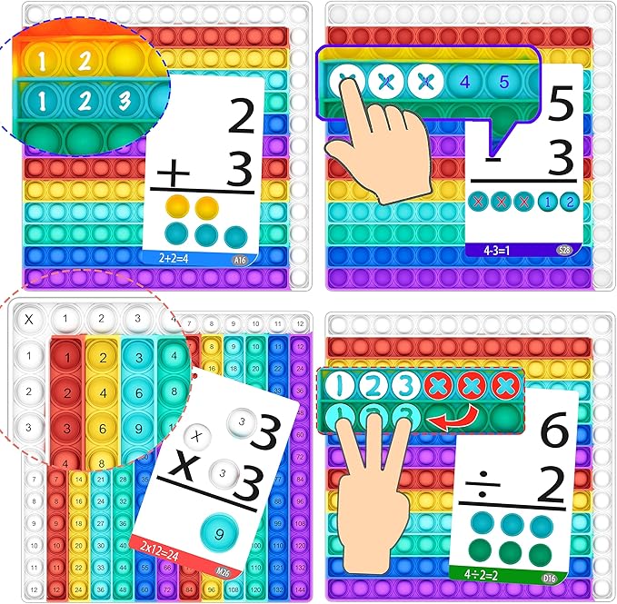 Multiplication Chart Pop It - Multiplication Game Board, Multiplication Pop It Math Games 12x12 Multiplication Table for Kids Learning, Multiplication Machine Times Table