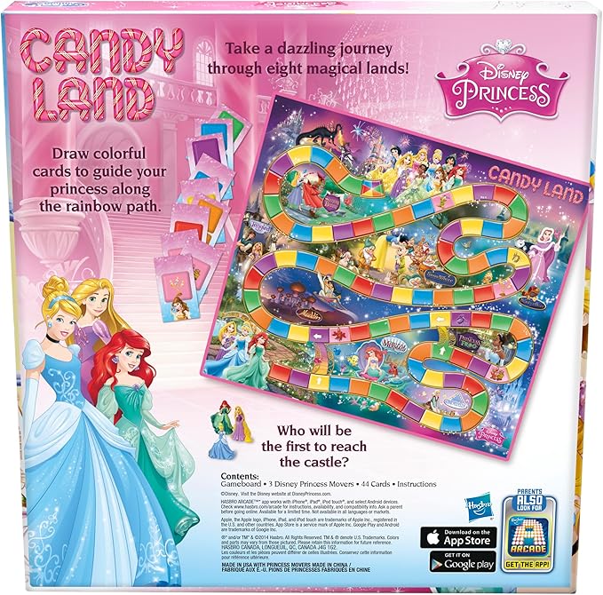 Hasbro Gaming Candy Land Disney Princess Edition Board Game, Preschool Games for 2 to 3 Players, Family Games for Kids Ages 3 and Up (Amazon Exclusive)