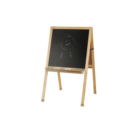 Premium Classroom Easel with Black Chalkboard and White Magentic Write and Wipe Sides
